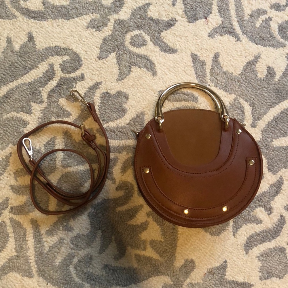 Round Faux Leather Bag